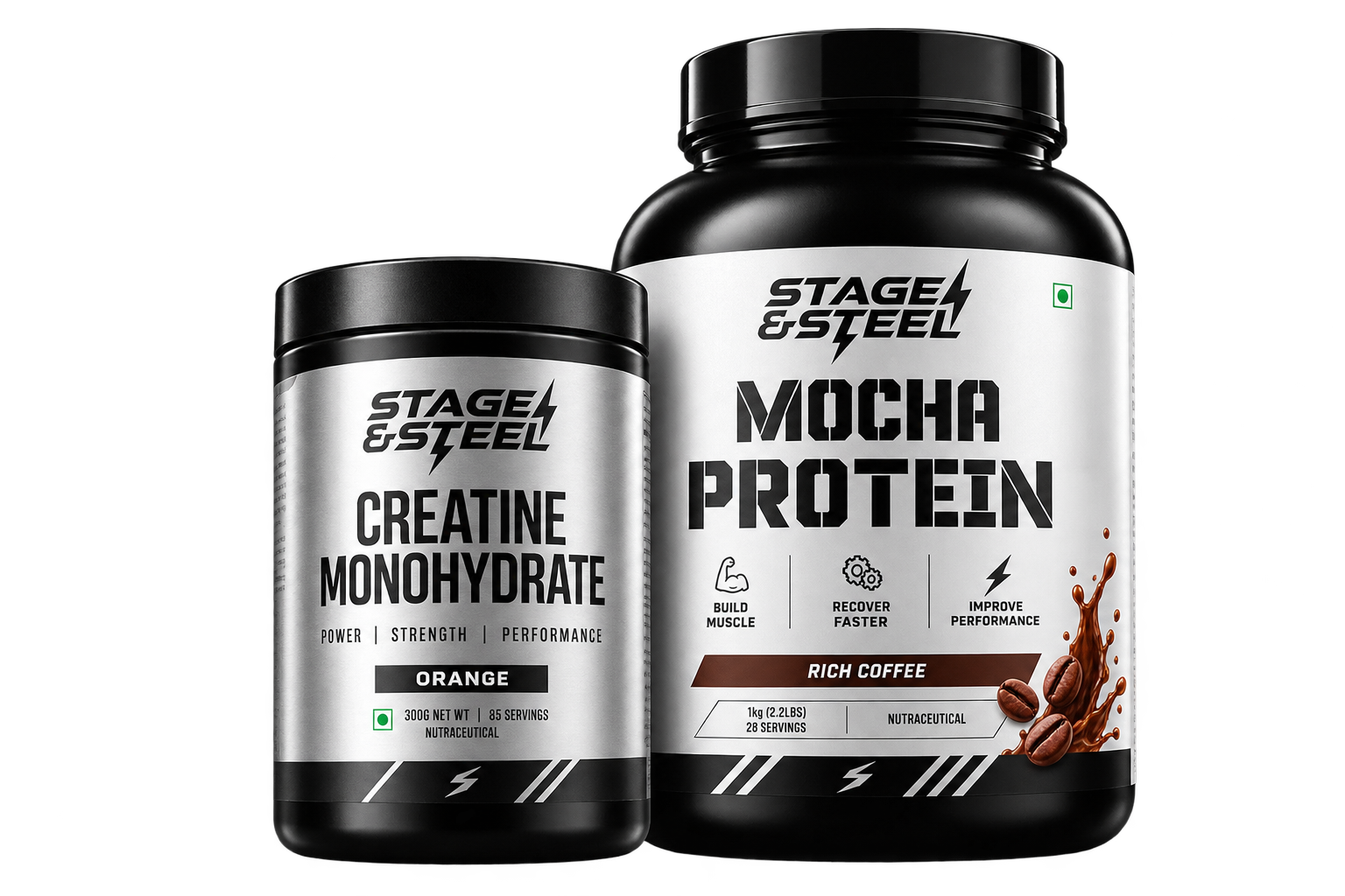 Stage & Steel Mocha Protein and Creatine Monohydrate